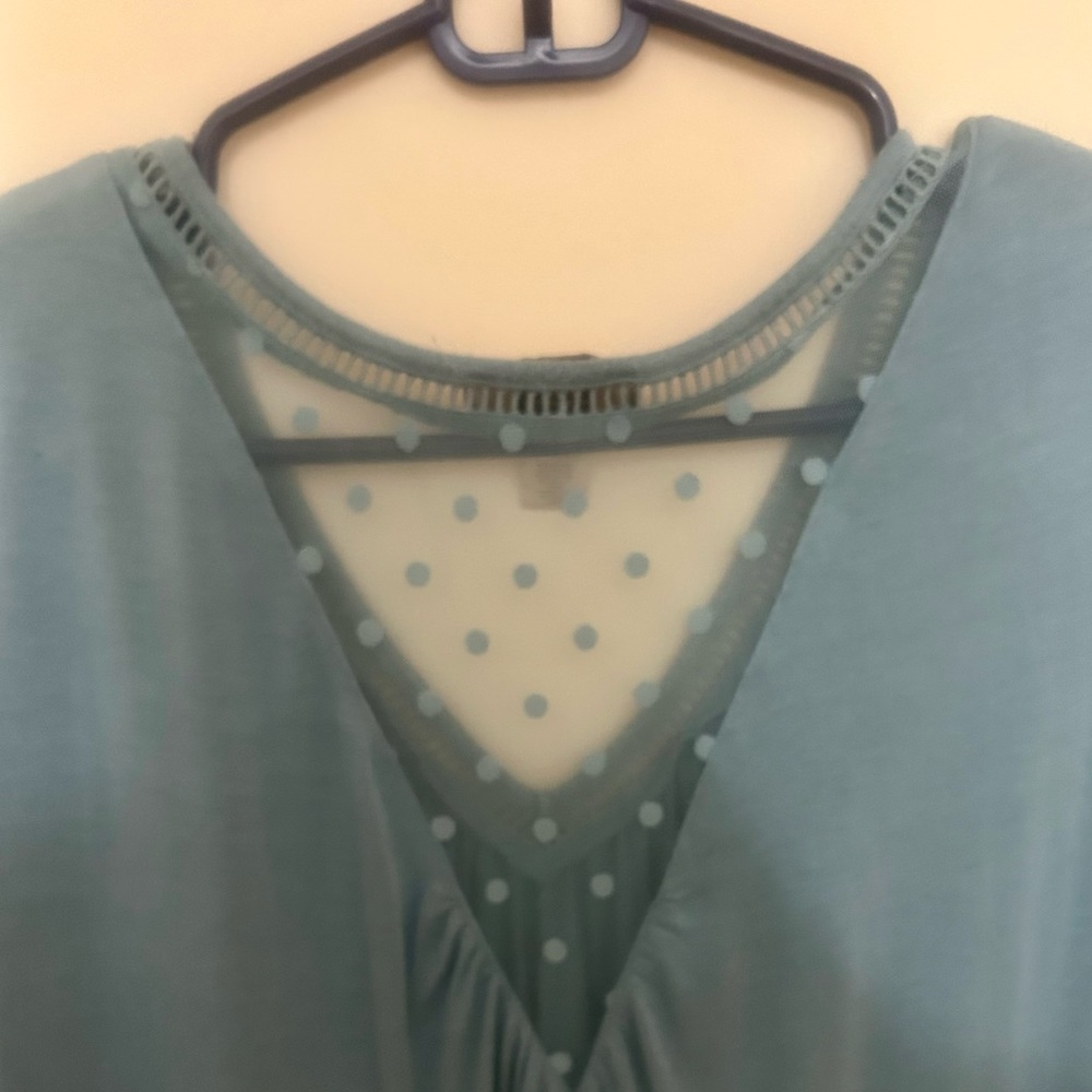 LOFT Blue V Neck - Picture 4 of 4